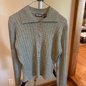 Shu Shu   Partial button down front, acrylic/wool